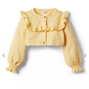 Janie and Jack Ruffle Cropped Cardigan in Golden Haze